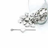 Flat Silver Heart Spacer Charm Beads, 8x7mm