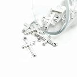 Silver Simple Cross Charms, 24x14mm