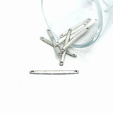 Antique Silver Minimalist Bar Connectors, 3x33mm