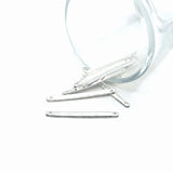 Silver Plated Minimalist Bar Connectors, 3x33mm