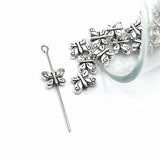 Antique Silver Butterfly Spacer Beads, 10x8mm