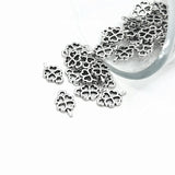 Tiny Silver Lucky Clover Charms, 6x10mm