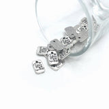 Tiny Silver You Are Loved Affirmation Charms, 11x7mm