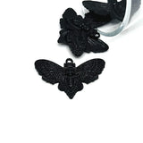 Large Black Death's Head Moth Charms, 25x41mm, 43x27mm