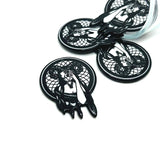 Hecate in Ram Skull with Dream Catcher Witchy Halloween Charms, 43x33mm