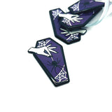 Purple Coffin with Spider Charms, 43x27.5mm