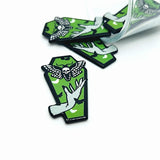 Green Coffin with Death's Head Moth Charms, 42.5x25mm