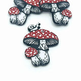 Red Mushroom Toadstool with Snail Charms