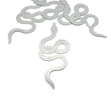 Stainless Steel Snake Pendant Charms, 63x25mm