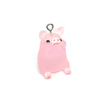 Pink Acrylic 3D Cute Pig Charm, 17x25mm