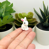 White 3D Rabbit Charm, 23x14mm