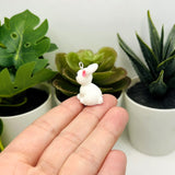 White 3D Rabbit Charm, 23x14mm
