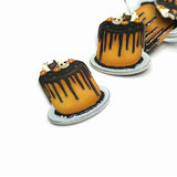 Halloween Cake, Fall Baker's Pendant, 37x30mm