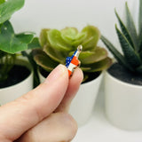 American Flag Star Charms, 18x15mm