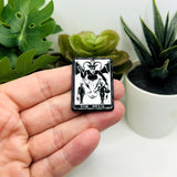 The Devil Black and White Tarot Card Charms, 34x25mm