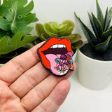 Red Mushroom Mouth Pendants, 39x35.2mm