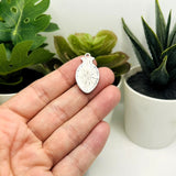 Silver Mushroom Pendant Charms, 24x15mm