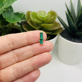 Green and Gold Enamel Bamboo Charms, 16x6mm