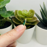 Green and Gold Enamel Bamboo Charms, 16x6mm