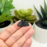 Black Lunar Moth Charms, 25x17mm