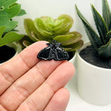 Black Lunar Moth Charms, 25x17mm