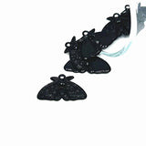 Black Lunar Moth Charms, 25x17mm