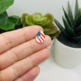 USA American Flag Teardrop Charms, 18.5x11mm