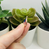 USA American Flag Teardrop Charms, 18.5x11mm