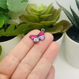 Purple Striped Butterfly Charms, 13x20mm