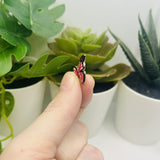 Pink Enamel and Gold Butterfly Charms, 16x22mm