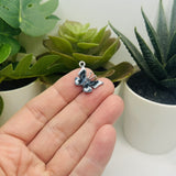 Small Blue Enamel Butterfly Charms, 14x20mm
