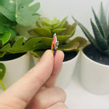 Pink Enamel Butterfly Charms, 24x16mm