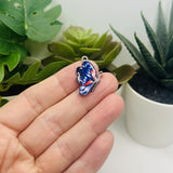 Purple Enamel Butterfly Charms, 24x16mm