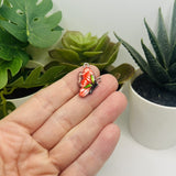 Red Enamel Butterfly Charms, 24x16mm