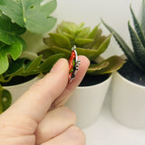 Red Enamel Butterfly Charms, 24x16mm