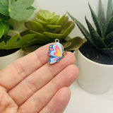 Pink and Blue Enamel Butterfly Charms, 24x16mm