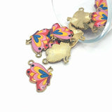 Pink and Blue Enamel Butterfly Charms, 24x16mm
