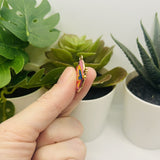 Pink and Blue Enamel Butterfly Charms, 24x16mm