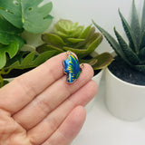 Blue Enamel Butterfly Charms, 24x16mm