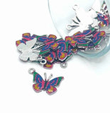 Small Purple Enamel Butterfly Charms, 14x20mm