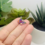 Small Purple Enamel Butterfly Charms, 14x20mm