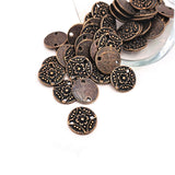 Antique Copper Flower Connector Charms, 11mm, 11x11mm