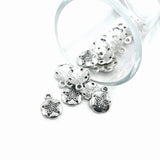 Silver Sand Dollar Charms, 16x11mm