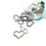 Silver and White Enamel RN Red Cross Nurse Charms, 20x22mm