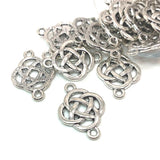 Silver Celtic Knot Connector Charms, 25x18mm