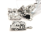 Silver 3D Camping Trailer Charms, 25x9mm