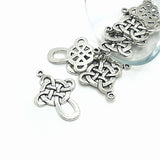 Silver Celtic Knot Cross Charms, 33x22mm