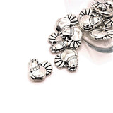 Silver Hen Chicken Charms, 13x12mm