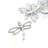 Silver Dragonfly Charms, 27x32mm