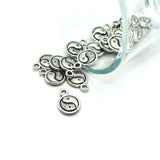 Small Silver Yin Yang Charms, 13x10mm